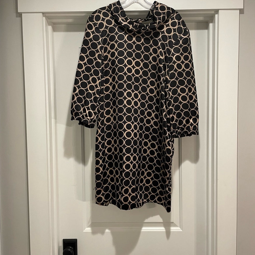 J.Crew silk dress size 2, black and gold